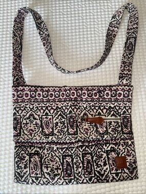 Billabong Cream and Plum Patterned Crossbody Bag